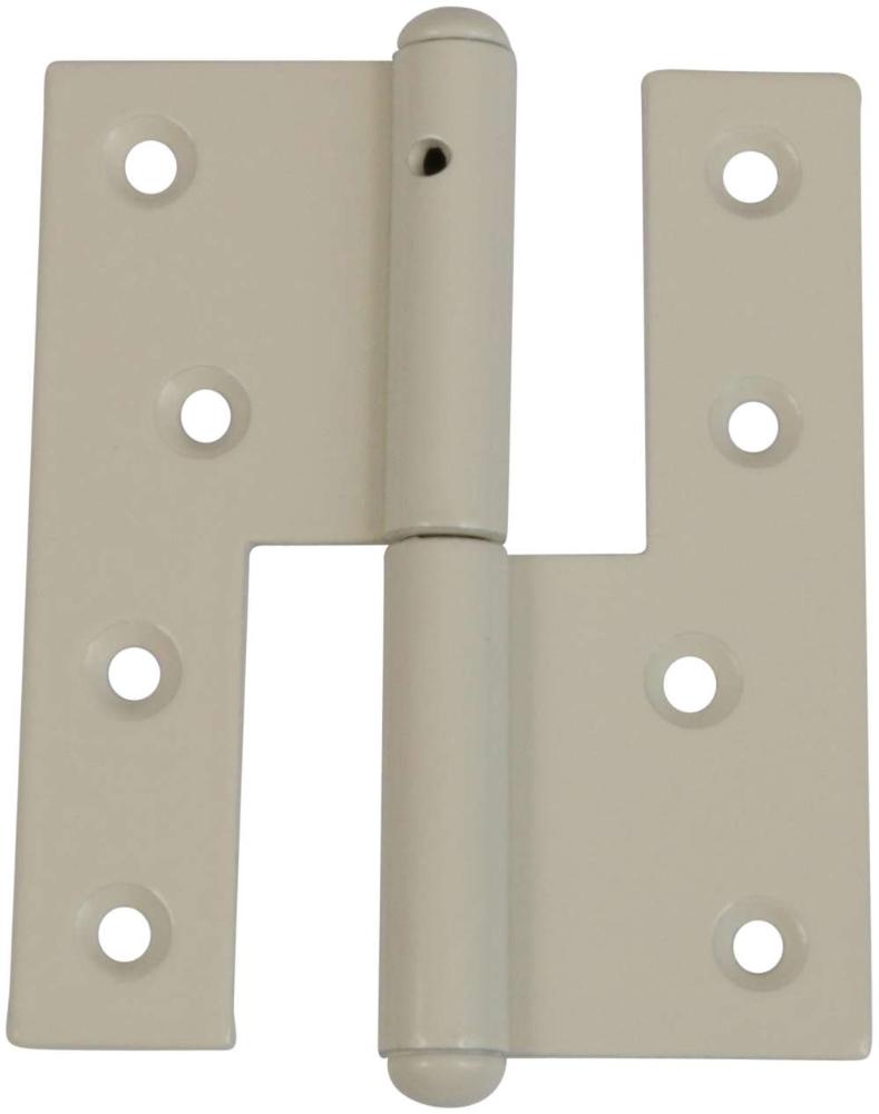 Let dørhængsel 109×38 mm med skarpe hjørner, venstrehængt – hvid