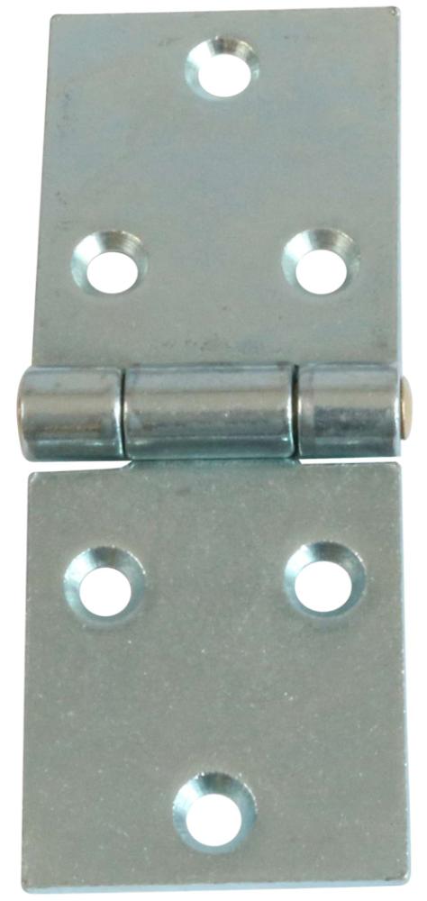 Bladhængsel 38×98 mm med skarpe hjørner – elforzinket blå