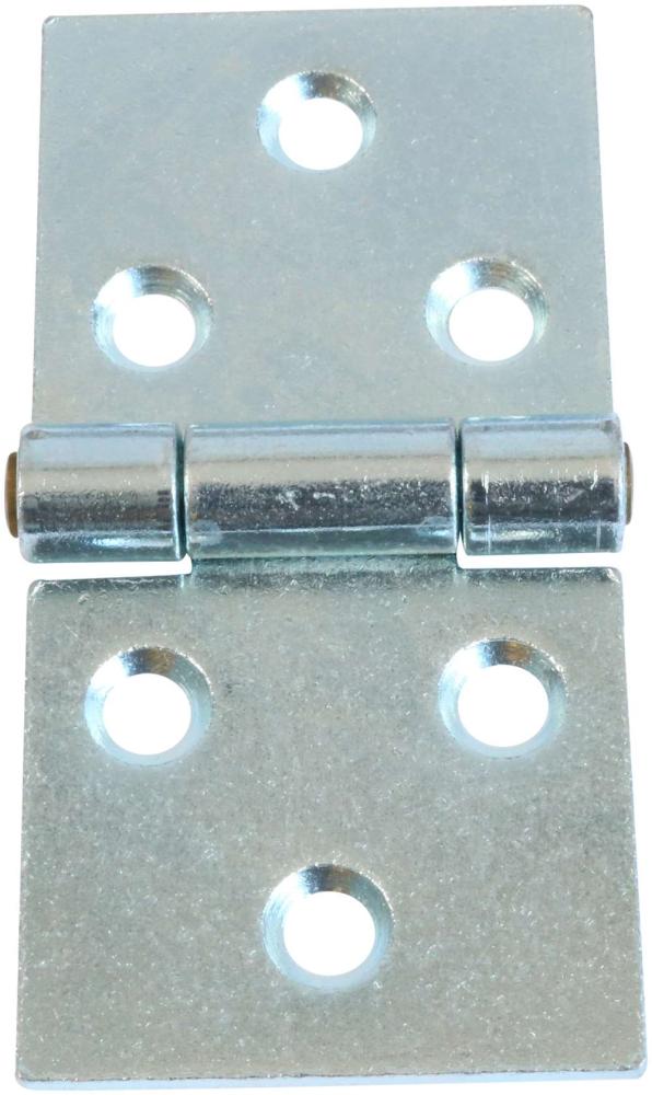 Bladhængsel 100 mm med skarpe hjørner – elforzinket blå