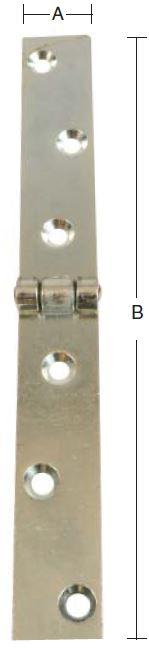 Bladhængsel 25×310 mm med skarpe hjørner – elforzinket blå