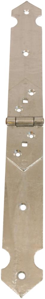Bladhængsel 50×465 mm med skarpe hjørner – varmforzinket