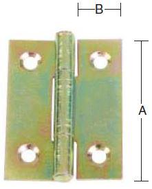 Kanthængsel 50×13 mm 2 stk. med skruer  med skarpe hjørner – elforzinket blå