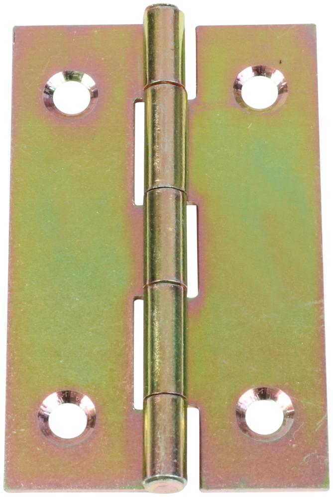 Kanthængsel 50×13 mm 2 stk. med skruer  med skarpe hjørner – elforzinket blå