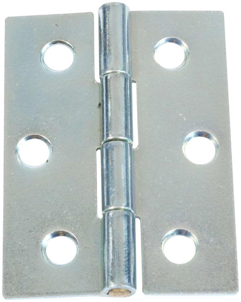 Kanthængsel 50 mm 2 stk. med skarpe hjørner – elforzinket blå