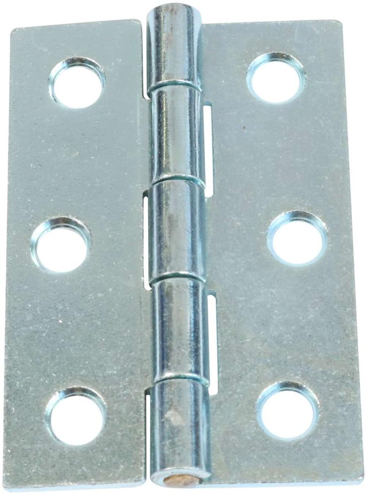 Kanthængsel 64 mm 2 stk. med skarpe hjørner – elforzinket blå