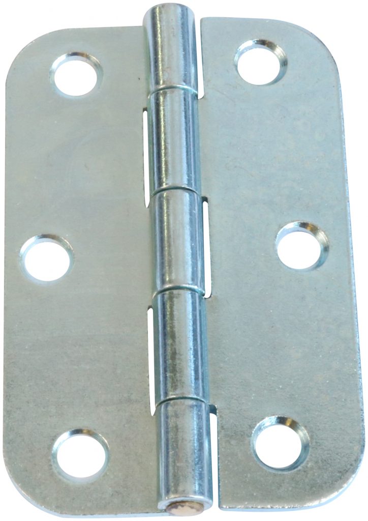 Kanthængsel 76 mm med runde hjørner – elforzinket