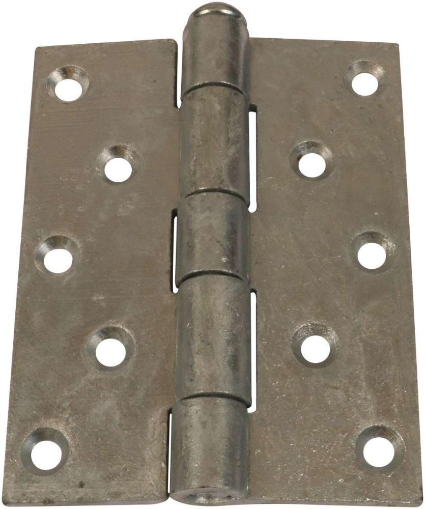 Svært kanthængsel 130×102 mm med skarpe hjørner – varmforzinket