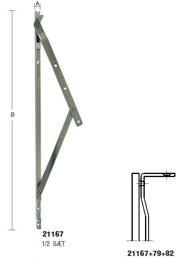 Topstyret vinduesbeslag med dobbelt friktion