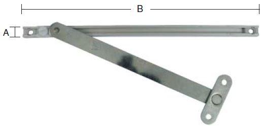 Vinduesbremse monteres i 12 x 7 mm not i karm – 17,3 x 3 mm not i ramme.