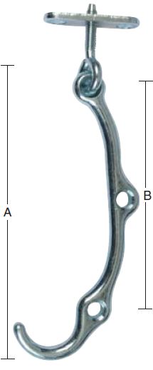 Stormkrog med 2 huller og gevindplade – elforzinket