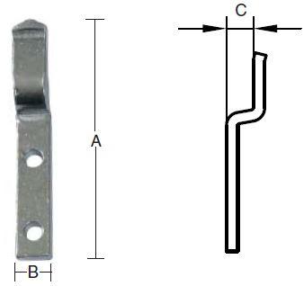 Hage til vindues klinke 10 mm – 2 stk – elforzinket blå