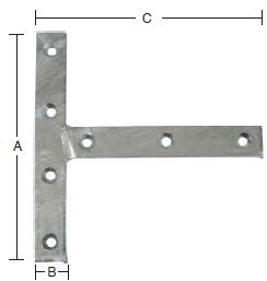 T-jern 180 mm – varmforzinket
