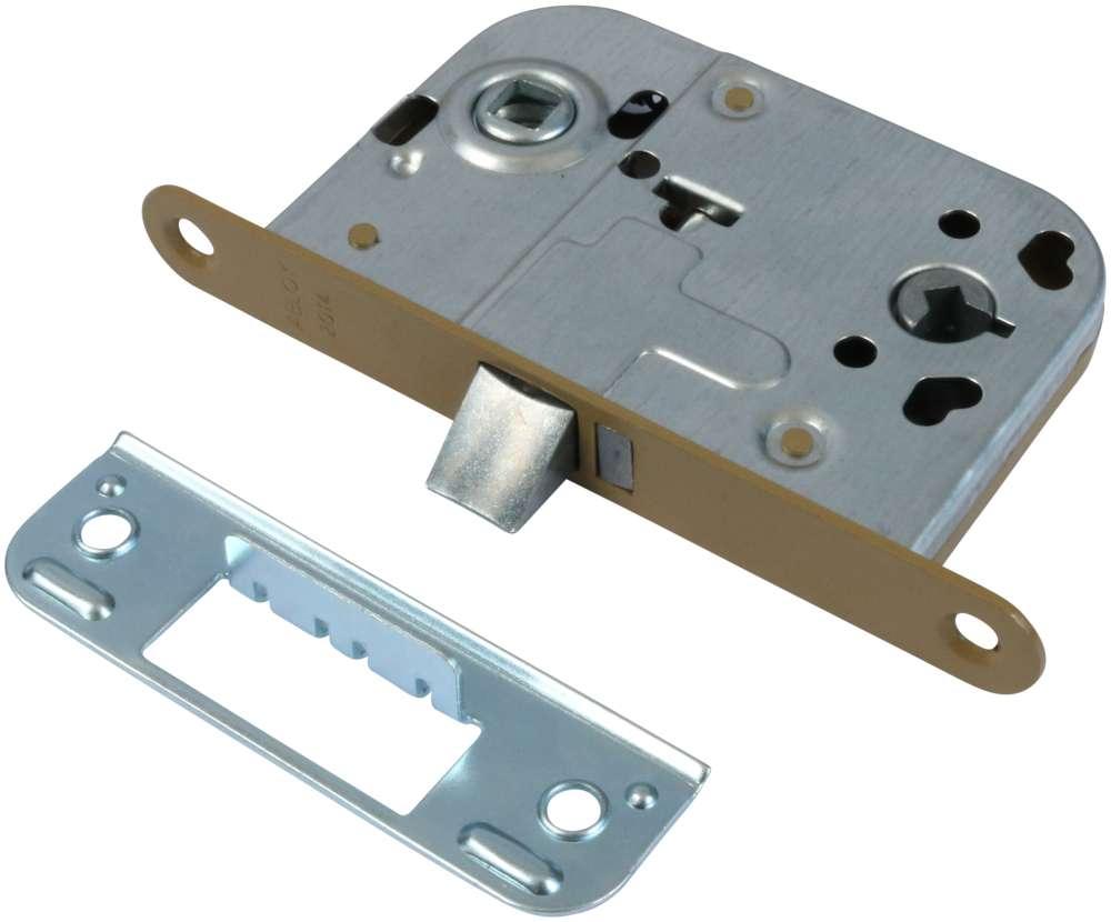 Fallelås med vendbar falle med runde hjørner – lakeret gul