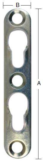 Hægtebeslag 75 mm 4 stk. med skruer – elforzinket blå