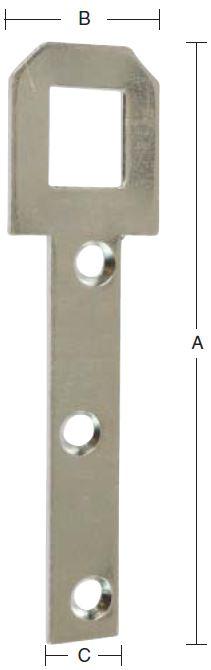 Hængeblik 85 mm 4 stk. med skruer  – elforzinket blå