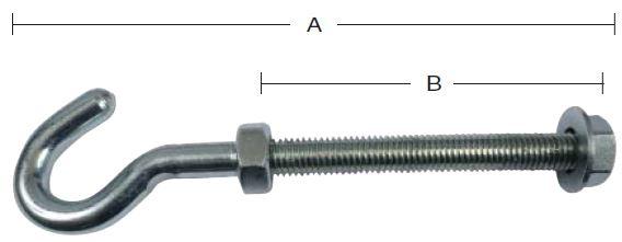 Tøjsnorkrog 150 mm – elforzinket blå