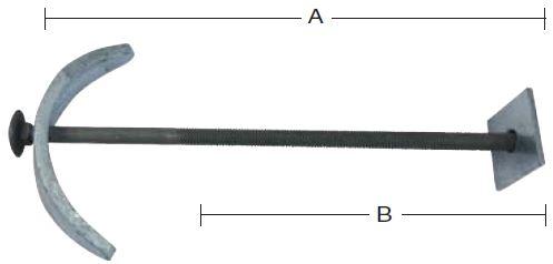 Flagstangsbolt 350×16 mm – varmforzinket