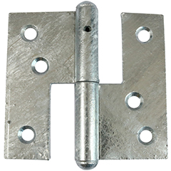 Let dørhængsel 70×33 mm med skarpe hjørner, venstrehængt – varmforzinket