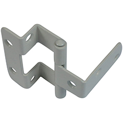 Skabshængsel 50 mm-17/20 – udenpåliggende låger med skarpe hjørner, venstrehængt – grå