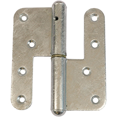 Let dørhængsel 70×33 mm med skarpe hjørner, venstrehængt – varmforzinket