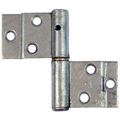 Let dørhængsel 70×33 mm med skarpe hjørner, venstrehængt – varmforzinket