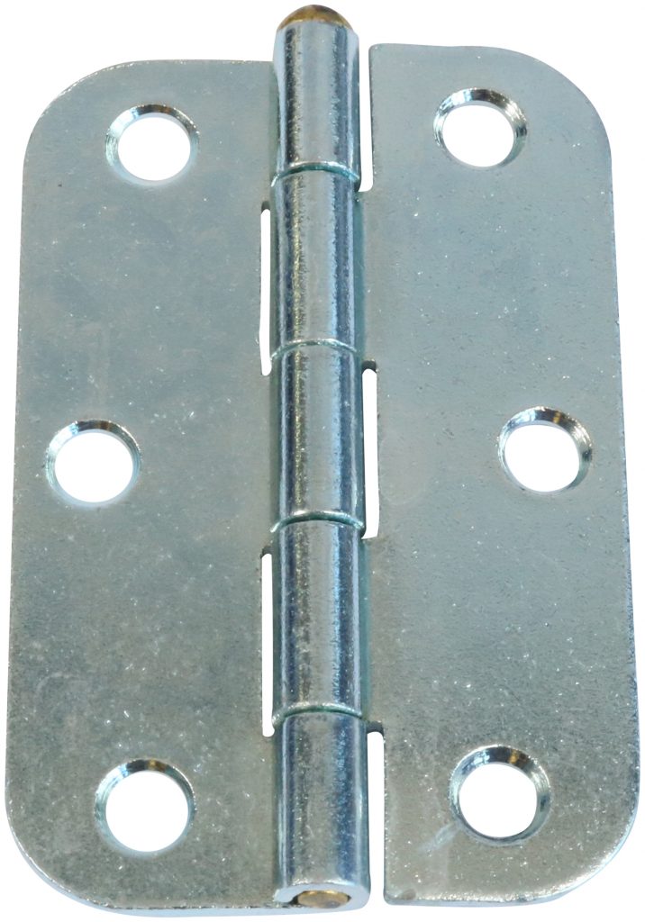 Kanthængsel 76 mm med runde hjørner – elforzinket