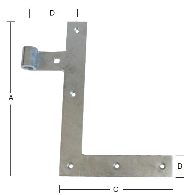 Hjørnebåndshængsel 305 mm – varmforzinket