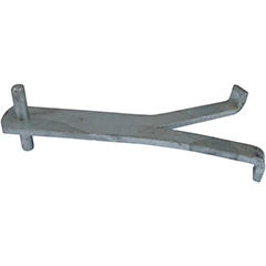 Let dørhængsel 70×33 mm med skarpe hjørner, venstrehængt – varmforzinket