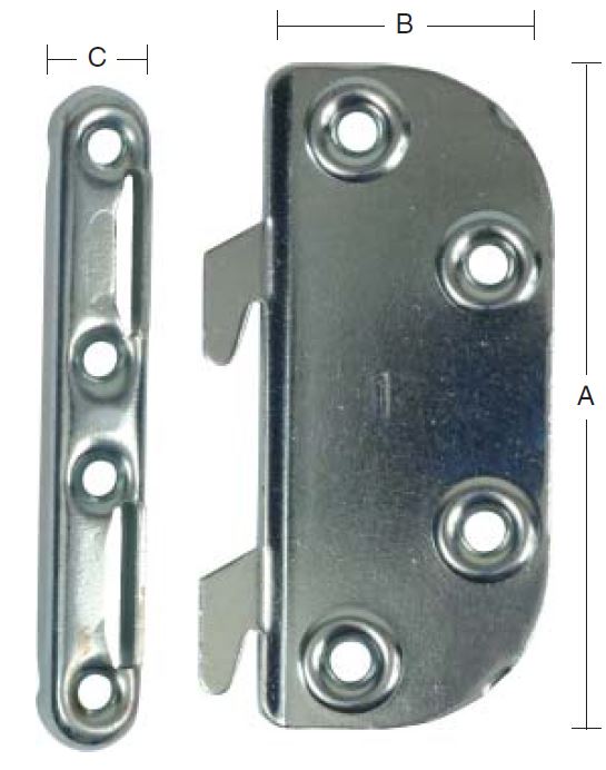 Sengebeslag 100mm 1 sæt – elforzinket