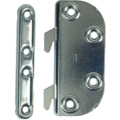 Skabshængsel 50 mm-17/20 – udenpåliggende låger med skarpe hjørner, venstrehængt – grå